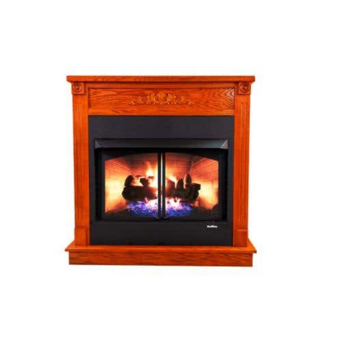 Buck Stove - Model ZCBB 42" Standard Corner Mantel - Dark Oak