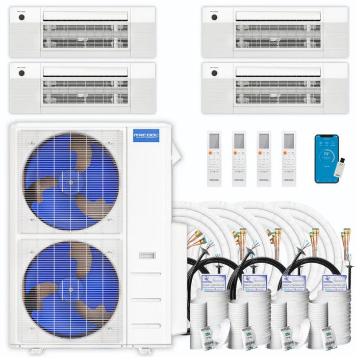 MRCOOL - DIY 4th Generation - 48,000 BTU 4-Zone Ductless Mini Split AC and Heat Pump with Ceiling Cassettes - SEER 21 (12K + 12K + 12K + 18K) - 230V