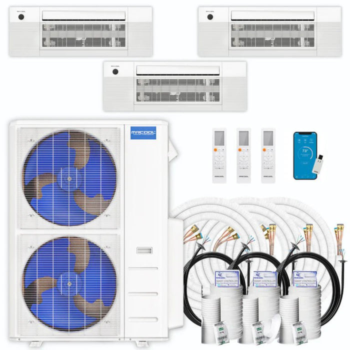 MRCOOL - DIY 4th Generation - 48,000 BTU 3-Zone Ductless Mini Split Ceiling Cassettes AC and Heat Pump - SEER 21 (18K + 18K + 18K) - 230V