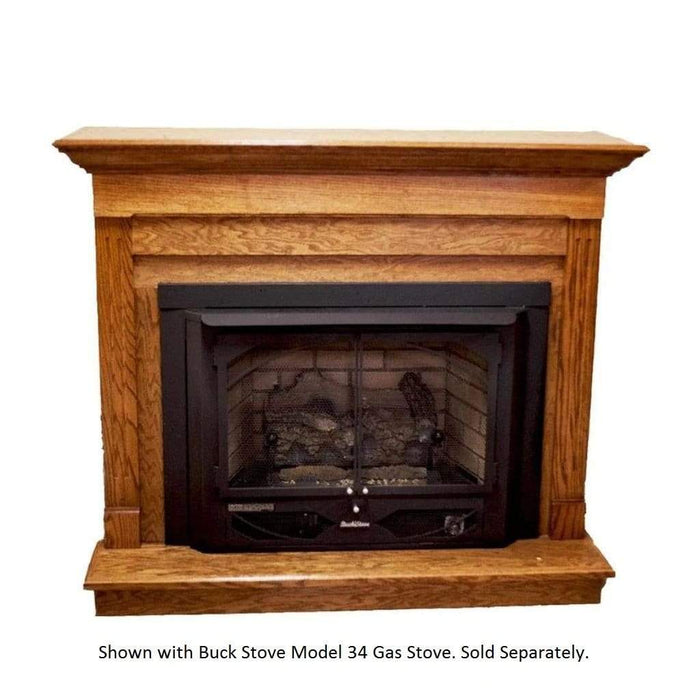 Buck Stove - Model 34 Contemporary Corner Mantel - Dark Oak