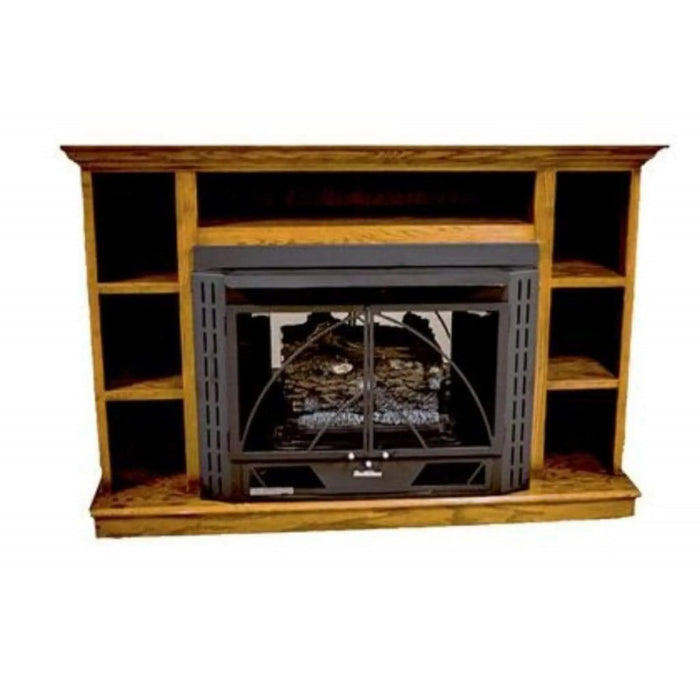 Buck Stove - Model 34 Prestige Bookcase Mantel - Light Oak