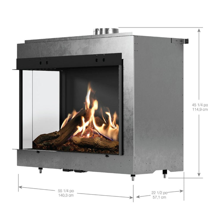 Dimplex - Faber MatriX 4326 Series Two-sided Left-facing Built-in Gas Fireplace - 45,000 BTU