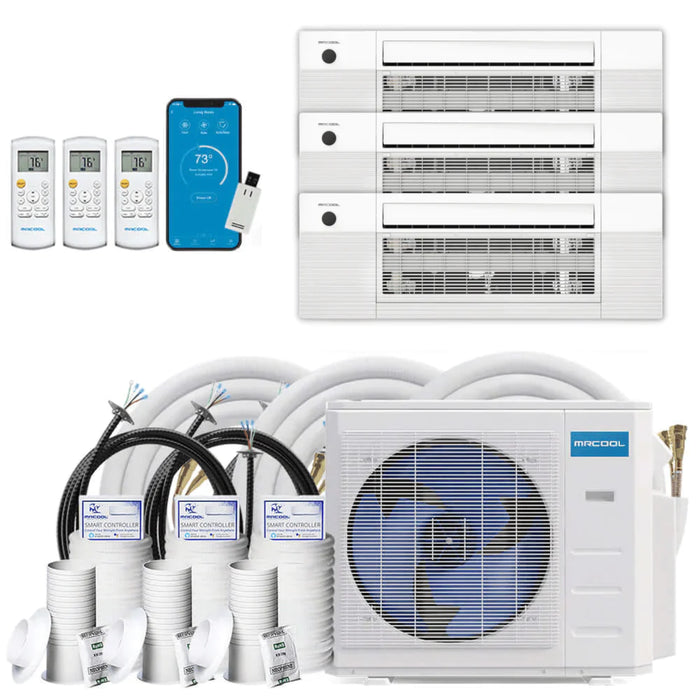 MRCOOL - DIY 4th Generation - 36,000 BTU 3-Zone Ductless Mini Split Ceiling Cassettes AC and Heat Pump - SEER 22 (12K + 12K + 12K) - 230V