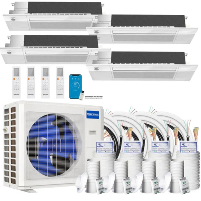 MRCOOL - DIY 5th Generation- 27,000 BTU 4-Zone Ductless Mini Split AC and Heat Pump with Ceiling Cassettes - SEER 23 (6K + 6K + 6K + 12K)  - 230V