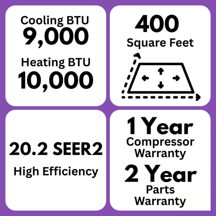 MRCOOL - DIY 5th Gen Easy Pro - 0.75 Ton / 9,000 BTU Ductless Mini Split Air Conditioner & Heat Pump - 20.2 SEER2 - R454B - 115V