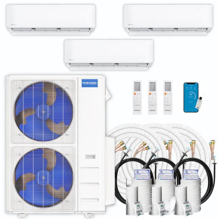 MRCOOL - DIY 5th Generation - 36,000 BTU 3-Zone Mini Split Air Conditioner and Heat Pump - SEER2 23 - (6K + 6K + 18K)  - 230V