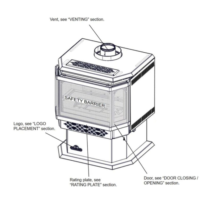 Napoleon - 23" Haliburton Direct Vent Gas Stove - 30,000 BTU