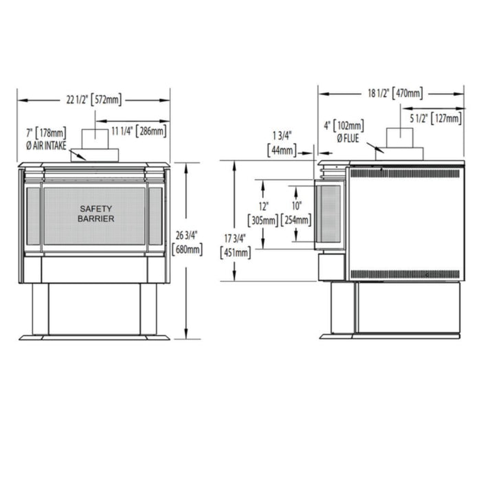 Napoleon - 23" Haliburton Direct Vent Gas Stove - 30,000 BTU