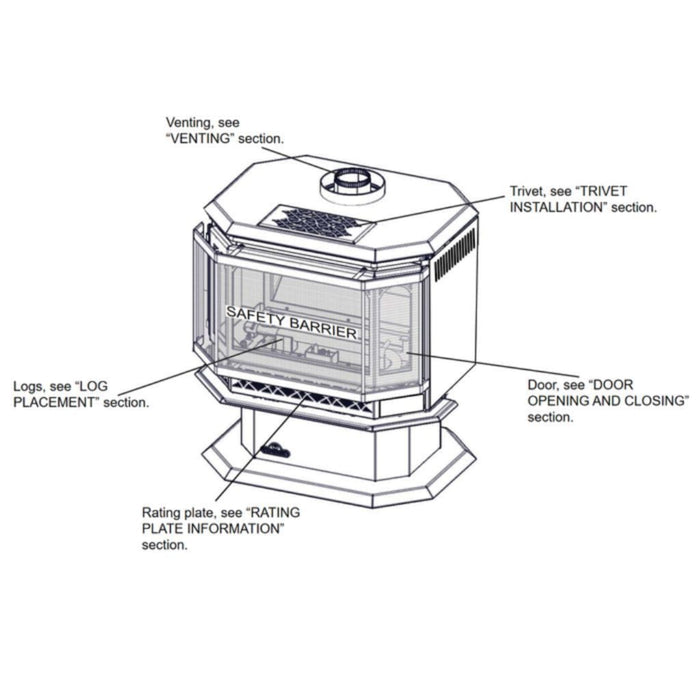 Napoleon - 28" Havelock Direct Vent Gas Stove - 44,000 BTU