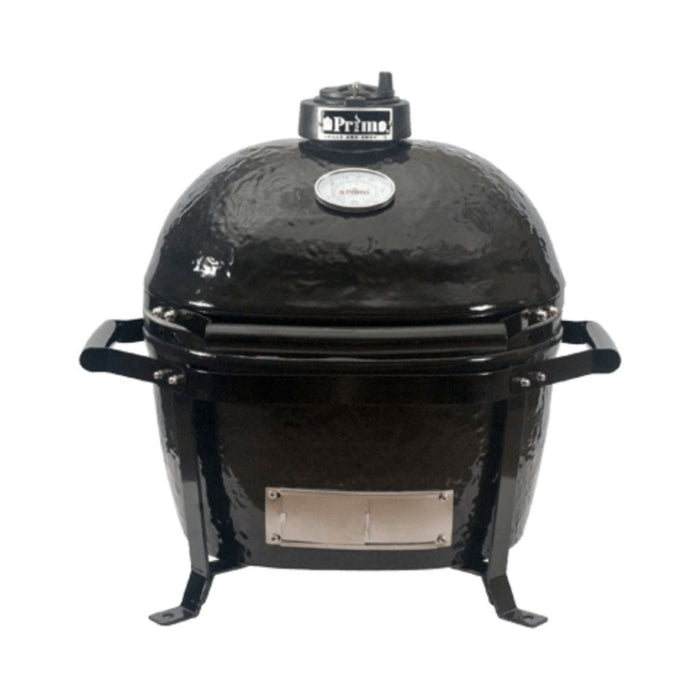 Primo - Junior Oval Ceramic Kamado Grill with Stainless Steel Grates - 210 Sq in