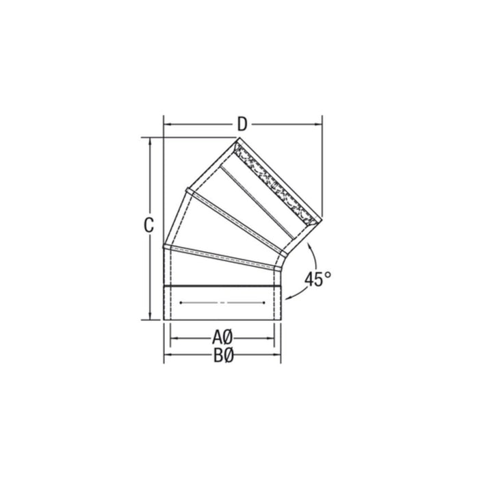 Drolet - 45° Elbow 6" Vortex Double Wall