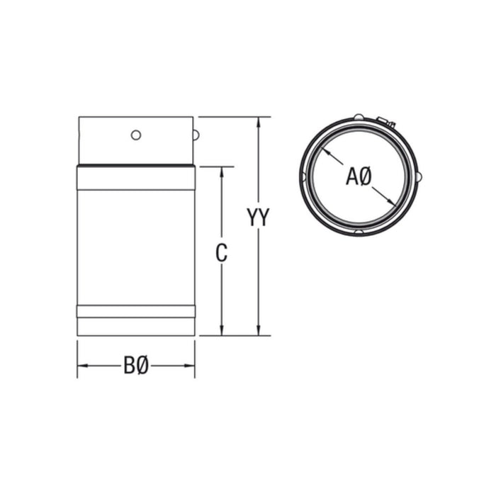 Drolet - 3" x 9"L Pellet Pipe Slip Section