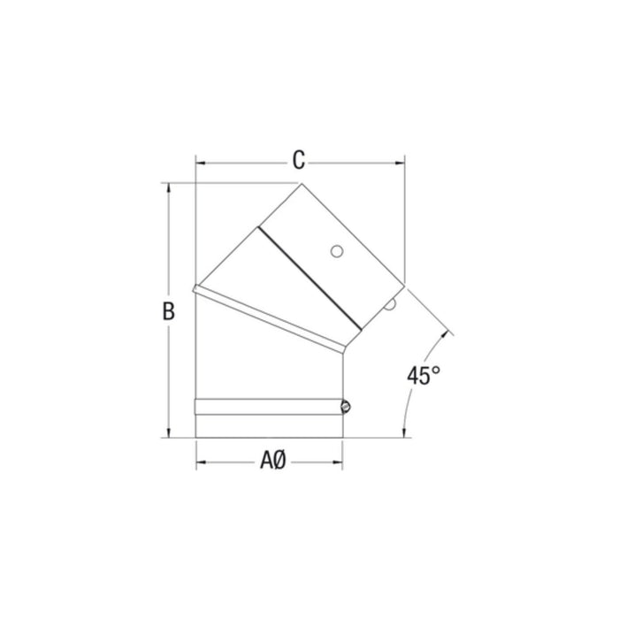 Drolet - 3" x 45° Pellet Elbow (Unpainted)