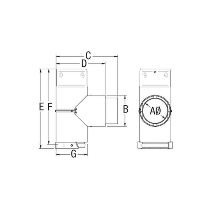 Drolet - 3" Pellet Stove Adapter Tee with Cap (Unpainted)