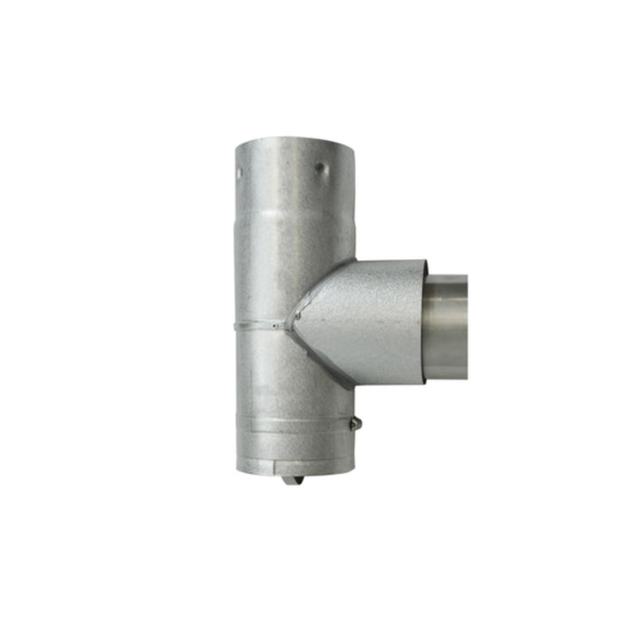 Drolet - 4" to 3" Pellet Stove Tee and Cap Adapter (Unpainted)