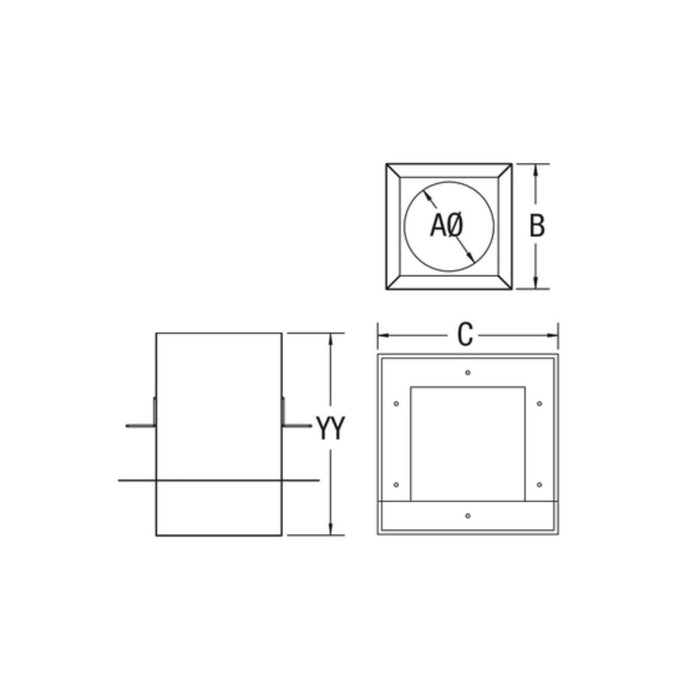Drolet - Vortex 4" Square Pellet Ceiling Support