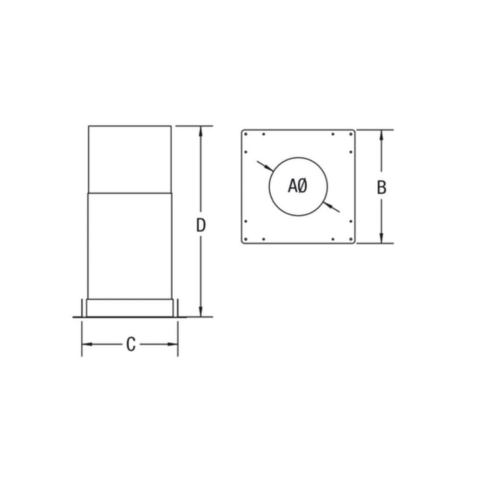 Drolet - 4" Pellet Firestop Radiation Shield