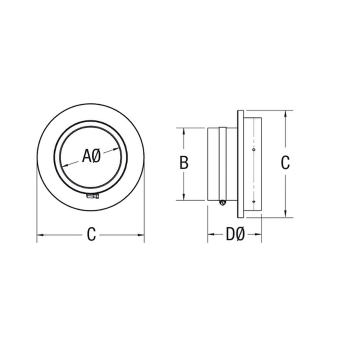 Drolet - 4" Pellet Adapter to 6"Ø Class A Chimney