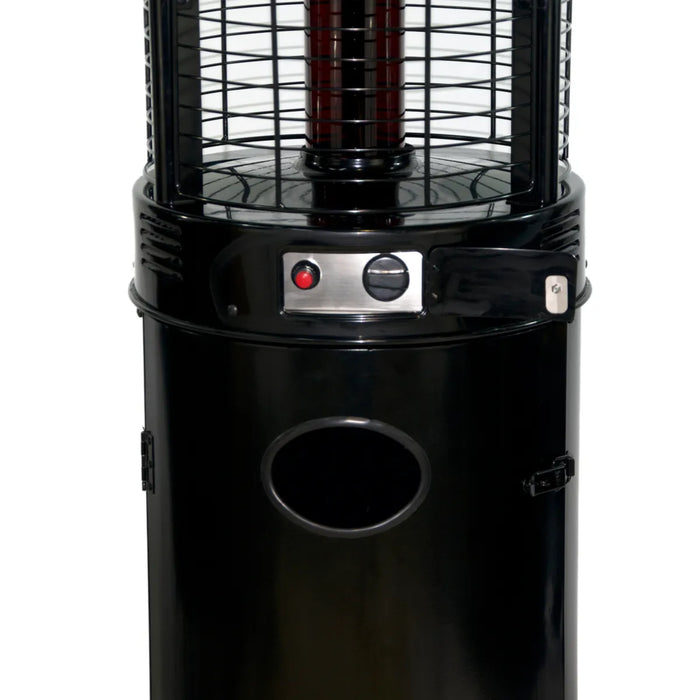 RADtec - 80" Ellipse Flame Propane Patio Heater - Black/Ruby Glass - 41,000 BTU