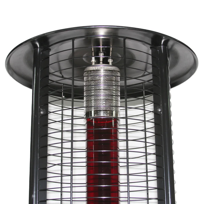 RADtec - 80" Ellipse Flame Propane Patio Heater - Black/Ruby Glass - 41,000 BTU