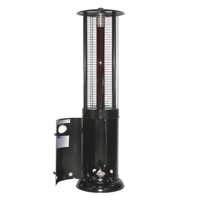 RADtec - 80" Ellipse Flame Propane Patio Heater - Black/Ruby Glass - 41,000 BTU