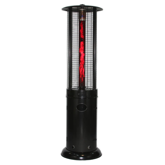 RADtec - 80" Ellipse Flame Propane Patio Heater - Black/Ruby Glass - 41,000 BTU