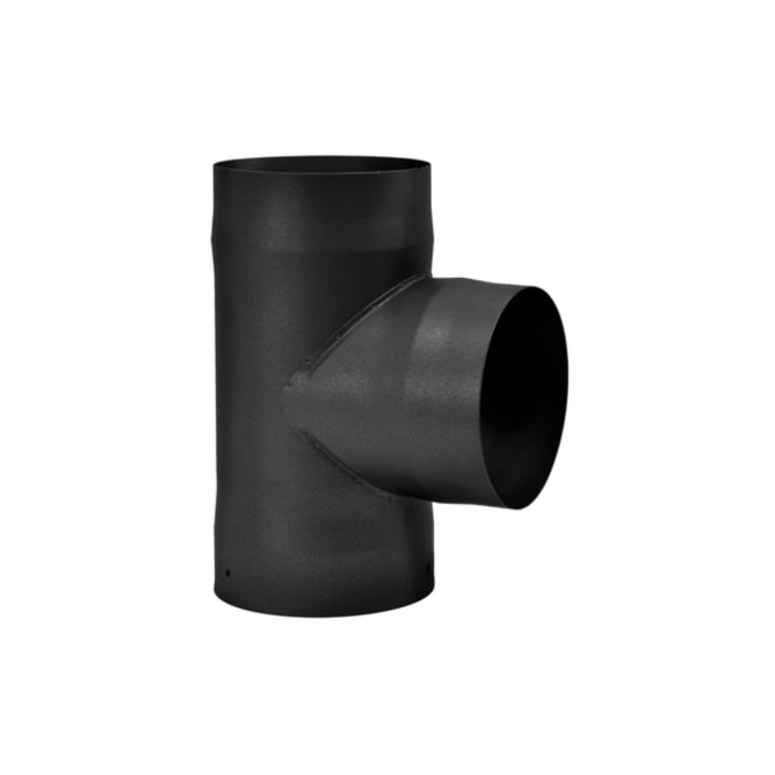 Drolet - Tee with Cap Single Wall Black Pipe - 8"Ø
