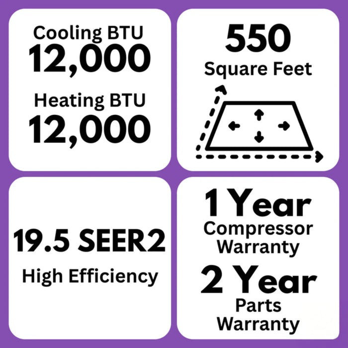 MRCOOL - DIY 5th Gen Easy Pro - 1 Ton / 12,000 BTU Ductless Mini Split Air Conditioner & Heat Pump - 19.5 SEER2 - R454B - 115V