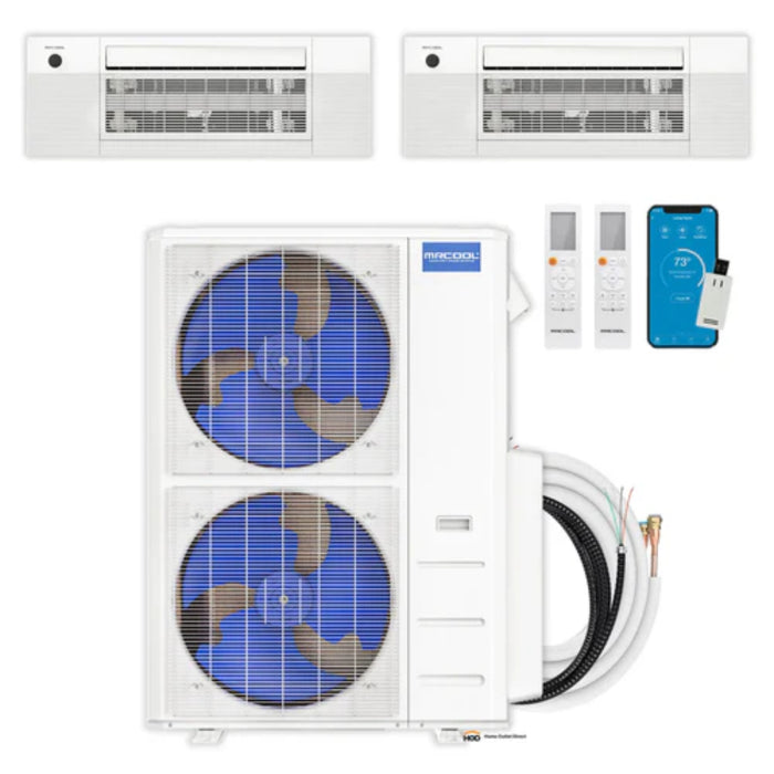 MRCOOL - DIY 5th Gen - 55,000 BTU 2-Zone Ductless Mini Split AC and Heat Pump with Ceiling Cassettes - 22 SEER (9K + 9K) - 230V